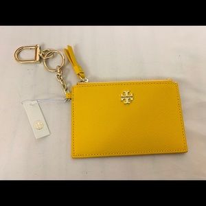 Tory Burch Emerson Leather Card Holder Key Fob